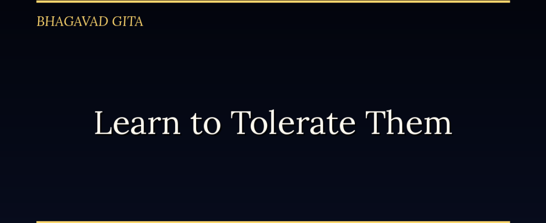 Learn to Tolerate Them: The Bhagavad Gita’s Advice for Pleasure and Pain Alike