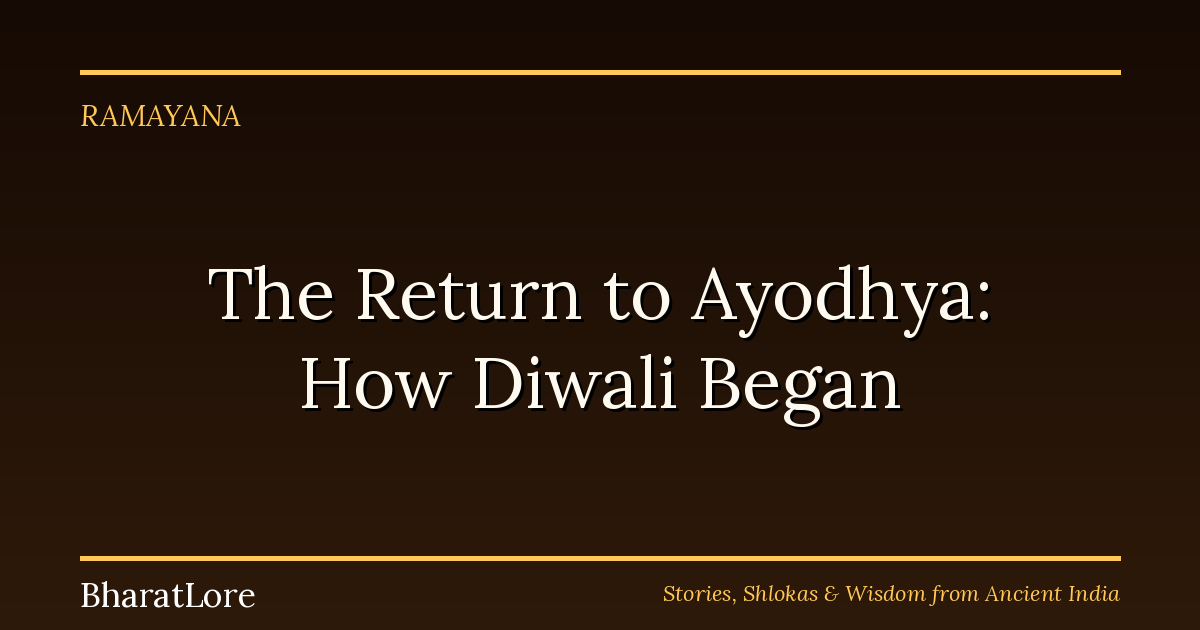 The Return to Ayodhya: How Diwali Began