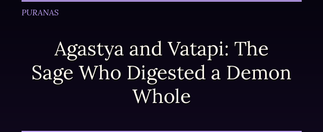 Agastya and Vatapi: The Sage Who Digested a Demon Whole