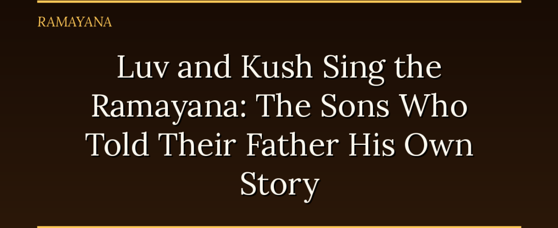 Luv and Kush Sing the Ramayana: The Sons Who Told Their Father His Own Story