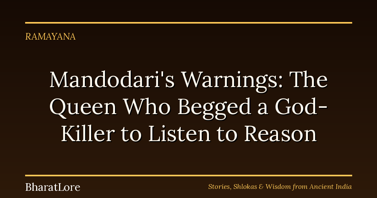 Mandodari’s Warnings: The Queen Who Begged a God-Killer to Listen to Reason