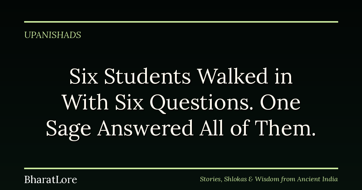 Six Students Walked in With Six Questions. One Sage Answered All of Them.