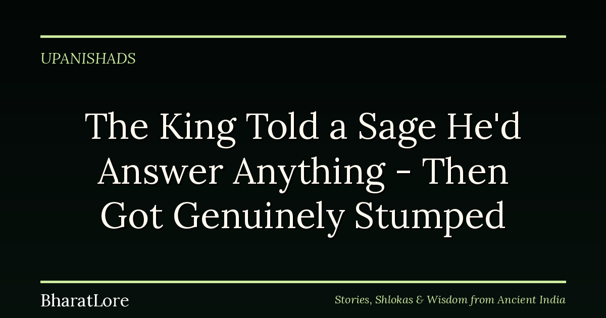 The King Told a Sage He’d Answer Anything — Then Got Genuinely Stumped