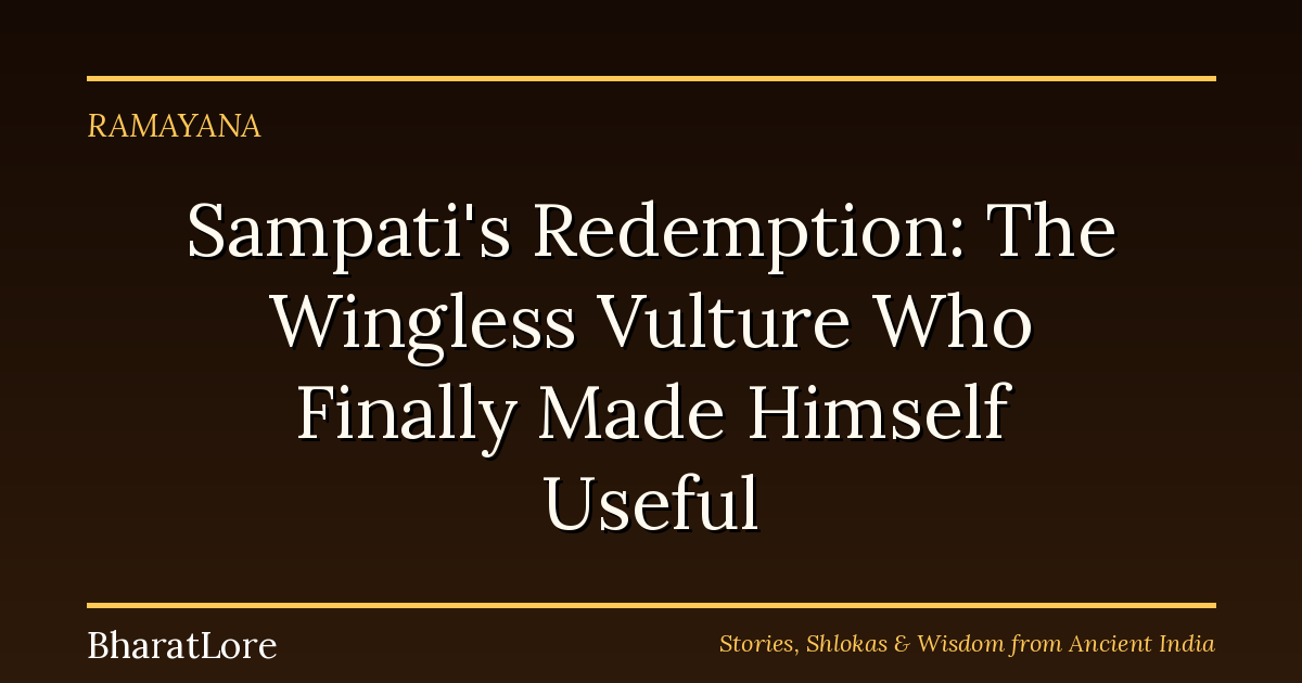Sampati’s Redemption: The Wingless Vulture Who Finally Made Himself Useful