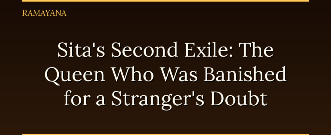 Sita’s Second Exile: The Queen Who Was Banished for a Stranger’s Doubt